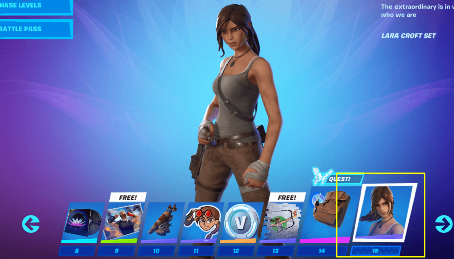 How to access Lara Croft in Fortnite.